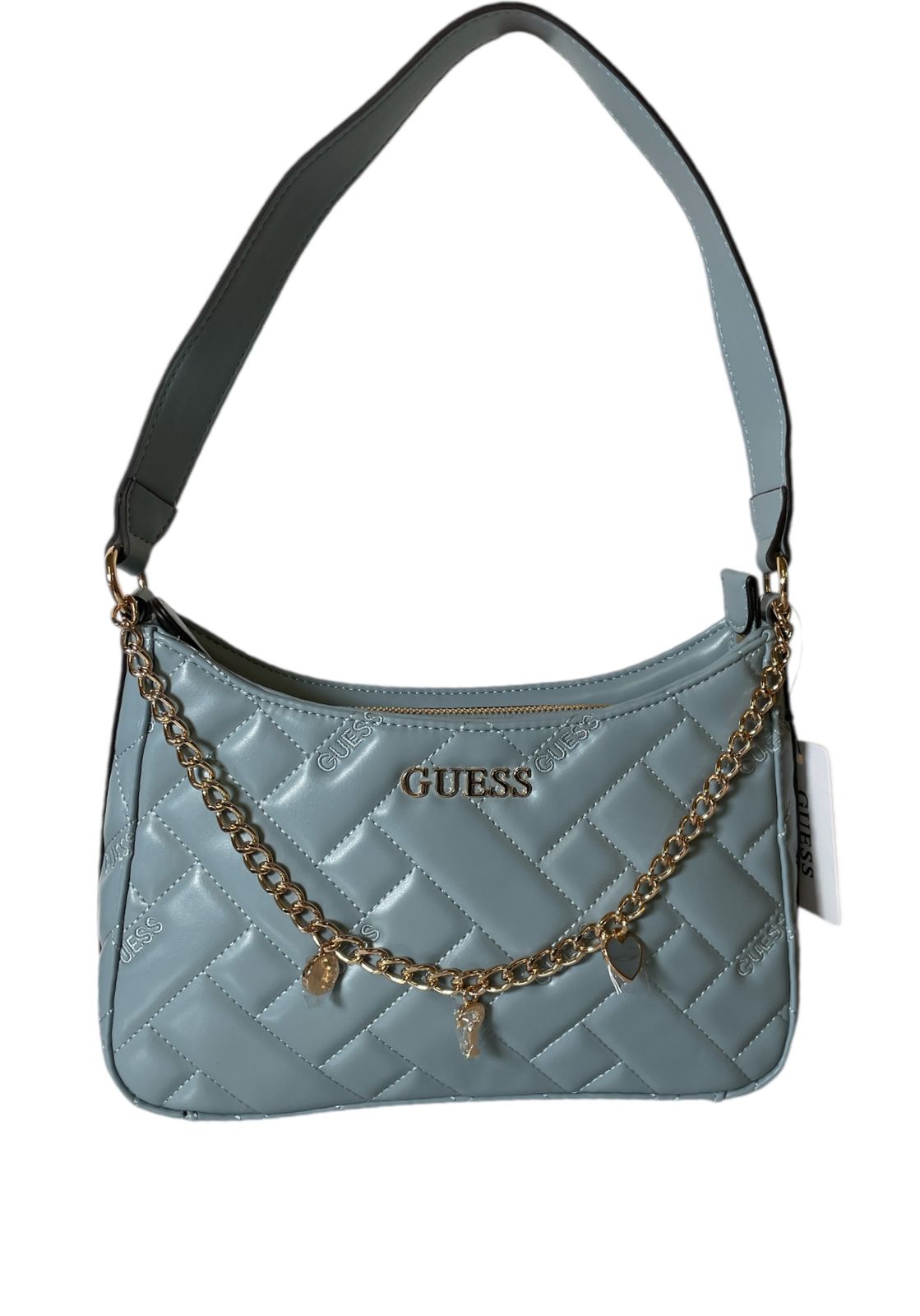 Bolsa GUESS Azul con Cadena y Dijes
