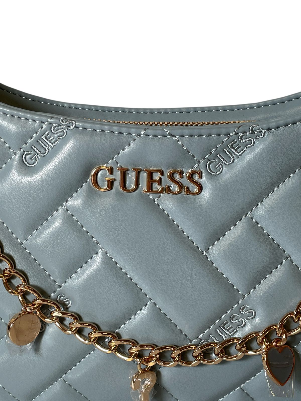 Bolsa GUESS Azul con Cadena y Dijes